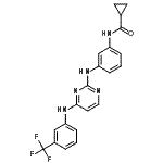 CAS 登录号：879127-16-9， N-{3-[(4-{[3-(三氟甲基)苯基]氨基}-2-嘧啶基)氨基]苯基}环丙烷甲酰胺