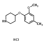 CAS 登录号：883543-21-3， 4-(2-甲氧基-4-甲基苯氧基)哌啶盐酸盐(1:1)