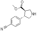 CAS 登录号：885270-63-3， (3R,4S)-4-(4-氰基苯基)-3-吡咯烷羧酸甲酯