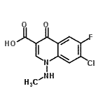 CAS#: 88569-39-5, 7-Chloro-6-fluoro-1-(methylamino)-4-oxo-1,4-dihydro-3-quinolinecarboxylic acid
