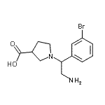 CAS 登录号：886363-90-2， 1-[2-氨基-1-(3-溴苯基)乙基]-3-吡咯烷羧酸