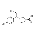 CAS 登录号：886364-05-2， 1-[2-氨基-1-(4-甲基苯基)乙基]-3-吡咯烷羧酸