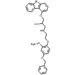 CAS 登录号：887352-95-6， 1-({2-[4-(苄氧基)-2-甲氧基苯氧基]乙基}氨基)-3-(9H-咔唑-4-基氧基)-2-丙醇