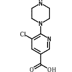 CAS 登录号：889953-74-6， 5-氯-6-(1-哌嗪基)烟酸
