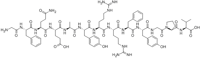 CAS 登录号：89458-24-2， H-甘氨酰-苯丙氨酰-谷氨酰胺酰-谷氨酰-丙氨酰-酪氨酰-精氨酰-精氨酰-苯丙氨酰-酪氨酰-甘氨酰-脯氨酰-缬氨酸