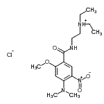 CAS#: 89591-51-5, N-[2-(Diethylamino)ethyl]-4-(dimethylamino)-2-methoxy-5-nitrobenzamide hydrochloride (1:1)