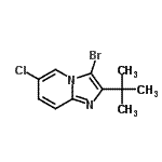 CAS#: 904813-68-9, 3-Bromo-6-chloro-2-(2-methyl-2-propanyl)imidazo[1,2-a]pyridine
