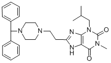 CAS#: 90749-32-9, 8-[2-(4-Benzhydrylpiperazin-1-yl)ethyl]-1-methyl-3-(2-methylpropyl)-7H-purine-2,6-dione
