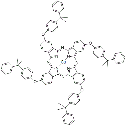 CAS#: 91083-47-5, {2,9,16,24-Tetrakis[4-(2-phenyl-2-propanyl)phenoxy]-29H,31H-phthalocyaninato(2-)-kappa<sup>2</sup>N<sup>29</sup>,N<sup>31</sup>}copper