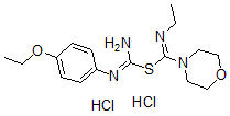 CAS 登录号：91112-39-9， N'-(4-乙氧基苯基)-1-[(乙基亚胺-吗啉基甲基)硫代]甲脒二盐酸盐