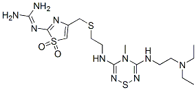 CAS 登录号：91257-64-6， 2-[4-[2-[[5-(2-二乙基氨基乙基氨基)-4-甲基-1,2,4,6-噻三嗪-3- 基]氨基]乙基硫甲基]-1,1-二氧代-1,3-噻唑-2-基]胍