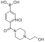 CAS 登录号：913835-44-6， B-[4-[[4-(2-羟基乙基)-1-哌嗪基]羰基]苯基]-硼酸盐酸盐(1:1)