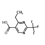 CAS 登录号：915376-41-9， 4-乙基-2-(三氟甲基)-5-嘧啶羧酸