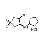 CAS#: 916901-11-6, (4R)-4-(Cyclopentylamino)tetrahydro-3-thiopheneol 1,1-dioxide hydrochloride (1:1)