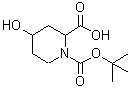 CAS#: 917835-93-9, 4-Hydroxy-1-{[(2-methyl-2-propanyl)oxy]carbonyl}-2-piperidinecarboxylic acid