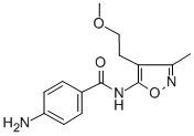 CAS 登录号:92440-49-8, 5-(P-氨基苯甲酰胺基)-4-(2-甲氧基乙基)-3-甲基异恶唑