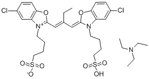 CAS#: 92771-38-5, 5-Chloro-2-(2-[(5-Chloro-3-(4-Sulfobutyl)-2(3H)- Benzoxazolylidene)Methyl]-1-Butenyl)-3-(4-Sulfobutyl)-Benzoxazolium Hydroxide, Inner Salt Triethylamin E Salt