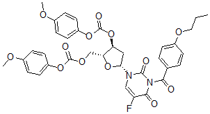 CAS#: 93057-16-0, 2'-Deoxy-3',5'-bis-O-(4-methoxyphenoxy carbonyl)-5-fluoro-3-(4-n-propoxybenzoyl)uridine