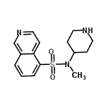 CAS 登录号：934349-13-0， N-甲基-N-(4-哌啶基)-5-异喹啉磺酰胺