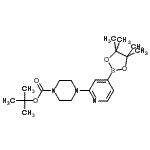 CAS#: 936250-21-4, 2-Methyl-2-propanyl 4-[4-(4,4,5,5-tetramethyl-1,3,2-dioxaborolan-2-yl)-2-pyridinyl]-1-piperazinecarboxylate