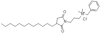 CAS 登录号:93882-60-1, N-苄基-3-(3-十二烷基-2,5-二氧代-1-吡咯烷基)-N,N-二甲基-1-丙基氯化铵