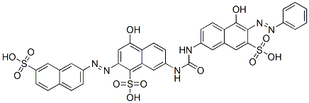 CAS 登录号：93919-34-7， 4-羟基-7-[[[[5-羟基-6-(苯基偶氮)-7-磺基-2-萘基]氨基]羰基]氨基]-2-[(7-磺基-2-萘基)偶氮]萘磺酸