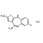CAS#: 93923-93-4, 7-Fluoro-2-methyl-10H-thieno[2,3-b][1,5]benzodiazepin-4-amine hydrochloride (1:1)
