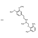 CAS#: 93933-71-2, N-[2-(3,4-Dimethoxyphenyl)ethyl]-1-(2,6-dimethylphenoxy)-2-propanamine hydrochloride (1:1)