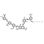 CAS 登录号：93964-62-6， 钠氢5-[(4'-{[8-({2,4-二羟基-3-[(2-甲氧基-5-磺酸苯基)偶氮]苯基}偶氮)-1-羟基-3,6-二磺酸-2-萘基]偶氮}-3,3'-二甲氧基-4-联苯基)偶氮]-2-羟基苯甲酸盐(3:1:1)