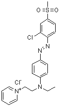 CAS 登录号：93965-06-1， 1-{2-[(4-{[2-氯-4-(甲基磺酰基)苯基]偶氮}苯基)(乙基)氨基]乙基}吡啶鎓氯化物