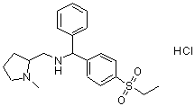CAS 登录号：93980-95-1， N-[[4-(乙基磺酰基)苯基]苯基甲基]-1-甲基-2-吡咯烷甲胺盐酸盐(1:1)