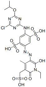 CAS#: 93980-98-4, 2-[[4-Chloro-6-(1-Methylethoxy)-1,3,5-Triazin-2-Yl]Amino]-5-[2-[1-Ethyl-1,6-Dihydro-2-Hydroxy-4-Methyl-6-Oxo-5-(Sulfomethyl)-3-Pyridinyl]Diazenyl]-1,4-Benzenedisulfonicacid
