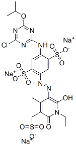 CAS#: 93980-99-5, Trisodium 2-[[4-Chloro-6-(1-Methylethoxy)-1,3,5-Triazin-2-Yl]Amino]-5-[[1-Ethyl-1,6-Dihydro-2-Hydroxy-4-Methyl-6-Oxo-5-(Sulphonatomethyl)-3-Pyridyl]Azo]Benzene-1,4-Disulphonate