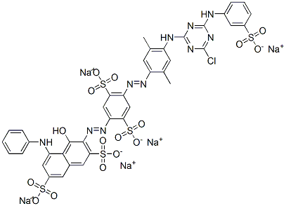 CAS#: 93983-23-4, Pentasodium 3-[[4-[[4-[[4-Chloro-6-[(3-Sulphonatophenyl)Amino]-1,3,5-Triazin-2-Yl]Amino]-2,5-Dimethylphenyl]Azo]-2,5-Disulphonatophenyl]Azo]-4-Hydroxy-5-(Phenylamino)Naphthalene-2,7-Disulphonate