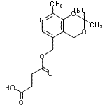 CAS 登录号：94108-52-8， 4-氧代-4-[(2,2,8-三甲基-4H-[1,3]二恶英并[4,5-c]吡啶-5-基)甲氧基]丁酸
