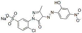 CAS 登录号：94109-02-1， 4-氯-3-[4,5-二氢-4-[(2-羟基-4-硝基苯基)偶氮]-3-甲基-5-氧代-1H-吡唑-1-基]苯磺酸钠
