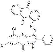 CAS#: 94109-23-6, 1-[2-(5,7-Dichloro-1,9-Dihydro-9-Oxo-2-Phenylpyrazolo[5,1-b]Quinazolin-3-Yl)Diazenyl]-9,10-Anthracenedione
