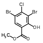 CAS 登录号：941294-24-2， 甲基3,5-二溴-4-氯-2-羟基苯甲酸酯