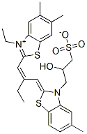 CAS#: 94158-28-8, 3-Ethyl-2-[2-[[3-(2-Hydroxy-3-Sulphonatopropyl)-5-Methyl-3H-Benzothiazol-2-Ylidene]Methyl]But-1-Enyl]-5,6-Dimethylbenzothiazolium