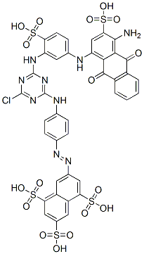 CAS#: 94159-04-3, 7-[[4-[[4-[[5-[(4-Amino-9,10-Dihydro-9,10-Dioxo-3-Sulpho-1-Anthryl)Amino]-2-Sulphophenyl]Amino]-6-Chloro-1,3,5-Triazin-2-Yl]Amino]Phenyl]Azo]Naphthalene-1,3,5-Trisulphonic Acid