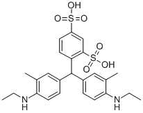 CAS#: 94166-75-3, 4-(Bis(4-(ethylamino)-3-methylphenyl)methyl)benzene-1,3-disulphonic acid