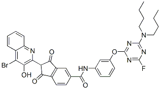 CAS#: 94232-75-4, 2-(4-Bromo-3-Hydroxy-2-Quinolinyl)-N-[3-[[4-(Dibutylamino)-6-Fluoro-1,3,5-Triazin-2-Yl]Oxy]Phenyl]-2,3-Dihydro-1,3-Dioxo-1H-Indene-5-Carboxamide