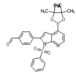 CAS 登录号：942921-70-2， 4-[1-(苯磺酰基)-4-(4,4,5,5-四甲基-1,3,2-二氧杂环戊硼烷-2-基)-1H-吡咯并[2,3-b]吡啶-2-基]苯甲醛
