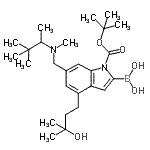 CAS#: 943637-14-7, (6-{[(3,3-Dimethyl-2-butanyl)(methyl)amino]methyl}-4-(3-hydroxy-3-methylbutyl)-1-{[(2-methyl-2-propanyl)oxy]carbonyl}-1H-indol-2-yl)boronic acid