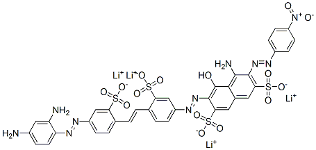 CAS 登录号：94386-25-1， 4-氨基-6-[[4-[2-[4-[(2,4-二氨基苯基)偶氮]-2-磺酸基苯基]乙烯]-3-磺酸基苯基]偶氮]-5-羟基-3-[(4-硝基苯基)偶氮]萘-2,7-二磺酸四锂