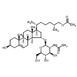 CAS 登录号：94480-49-6， (3beta,15alpha,25R)-15-[(2-乙酰氨基-2-脱氧-beta-D-吡喃葡萄糖基)氧基]-3-羟基胆甾-5-烯-27-基乙酸酯