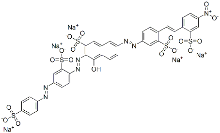 CAS 登录号：94713-29-8， 4-羟基-7-[[4-[2-(4-硝基-2-磺酸基苯基)乙烯]-3-磺酸基苯基]偶氮]-3-[[2-磺酸基-4-[(4-磺酸基苯基)偶氮]苯基]偶氮]萘-2-磺酸五钠