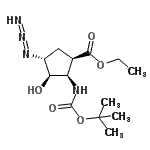CAS#: 959745-80-3, Ethyl (1R,2R,3R,4R)-4-azido-3-hydroxy-2-({[(2-methyl-2-propanyl)oxy]carbonyl}amino)cyclopentanecarboxylate