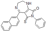 CAS 登录号:96920-30-8, 5-(2'-萘基)-7-苯基-(2,3,6,8-四氢)吡咯并-(3,4-E)(1,4)-二氮杂卓-6-硫代-8-(1H,7H)酮