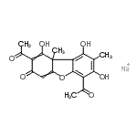 CAS#: 97889-91-3, sodium 2,6-diacetyl-1,7,9-trihydroxy-8,9b-dimethyl-dibenzofuran-3-one
